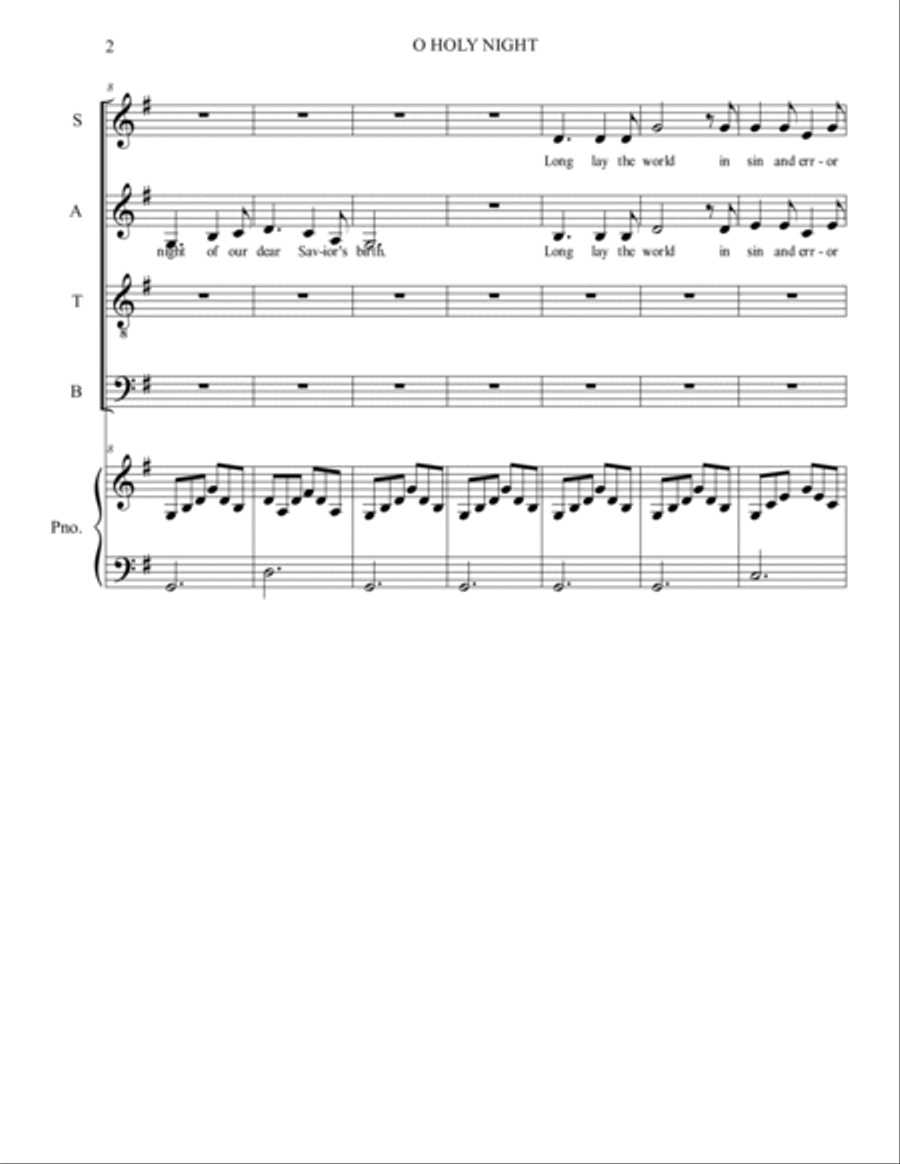 O Holy Night 4-Part scores gallery preview page 2