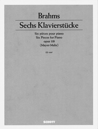 Book cover for 6 Piano Pieces, Op. 118