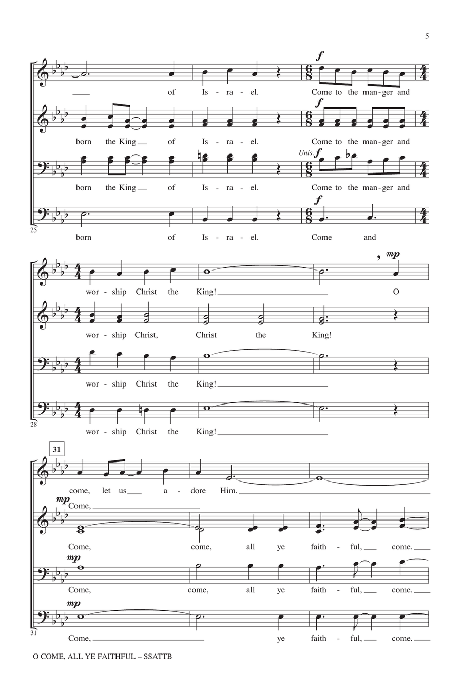 O Come, All Ye Faithful O Come, All Ye Faithful 4-Part scores gallery preview page 4