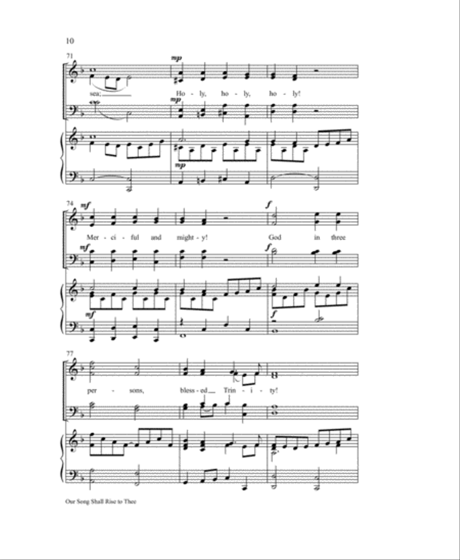Our Song Shall Rise to Thee 4-Part scores gallery preview page 10