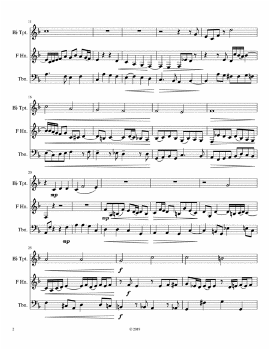 Chorale Prelude: Lord Jesus, Be Present Now Brass Ensemble scores gallery preview page 2