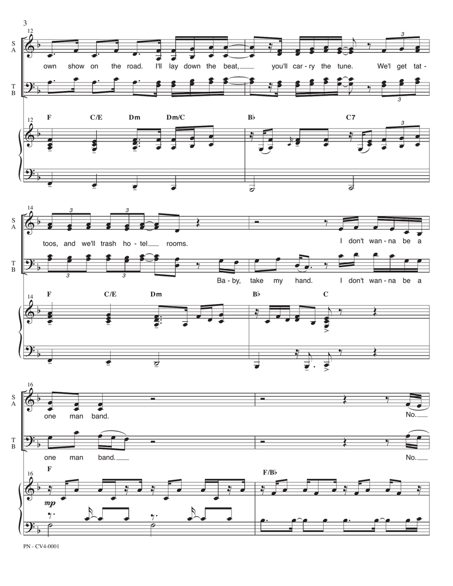 One Man Band 4-Part scores gallery preview page 4