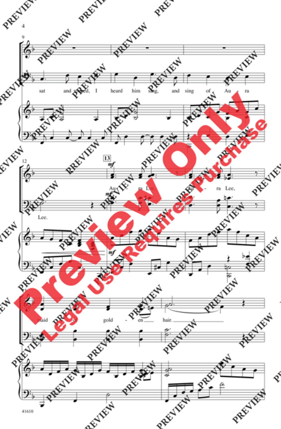 Aura Lee - SoundTrax CD (CD only) Choir scores gallery preview page 3