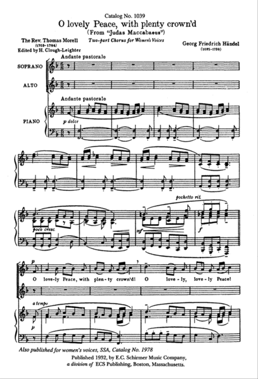Judas Maccabeus: O Lovely Peace SA scores gallery preview page 2