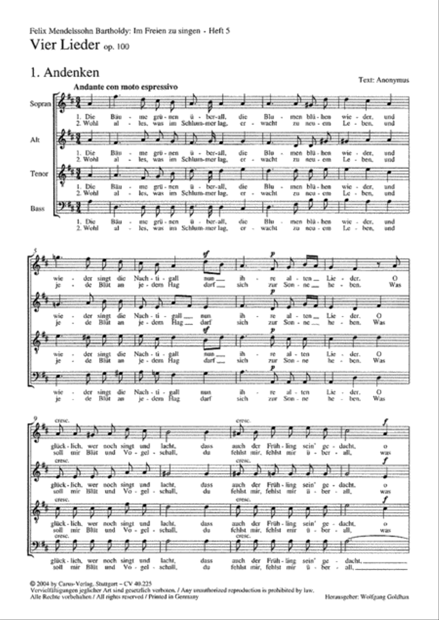 Vier Lieder (Heft 5)