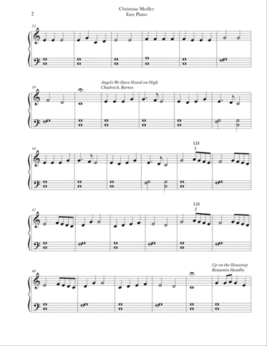 Christmas Medley of Songs (Easy Piano) Easy Piano scores gallery preview page 2