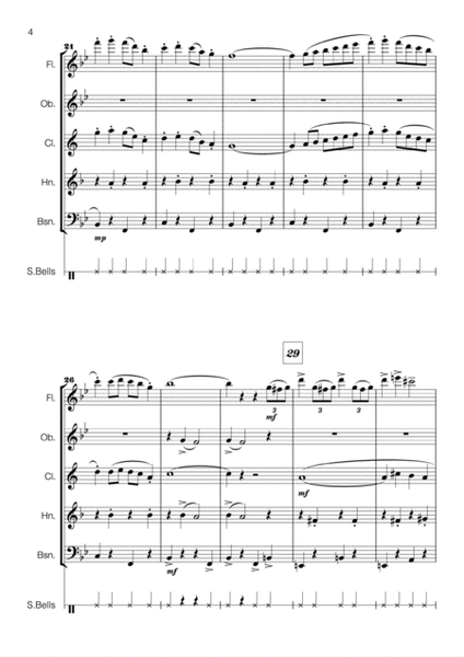 Christmas Suite for Wind Quintet (Sleigh Ride, Carols of the Bells, Silent Night, Ding Dong! ...)