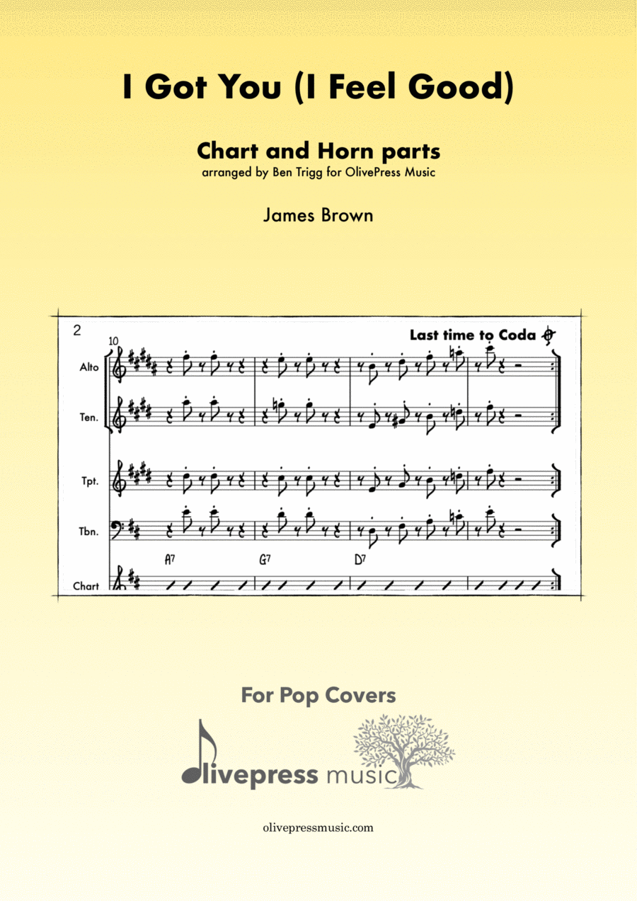 I Got You (i Feel Good) Tenor Saxophone scores gallery preview page 1