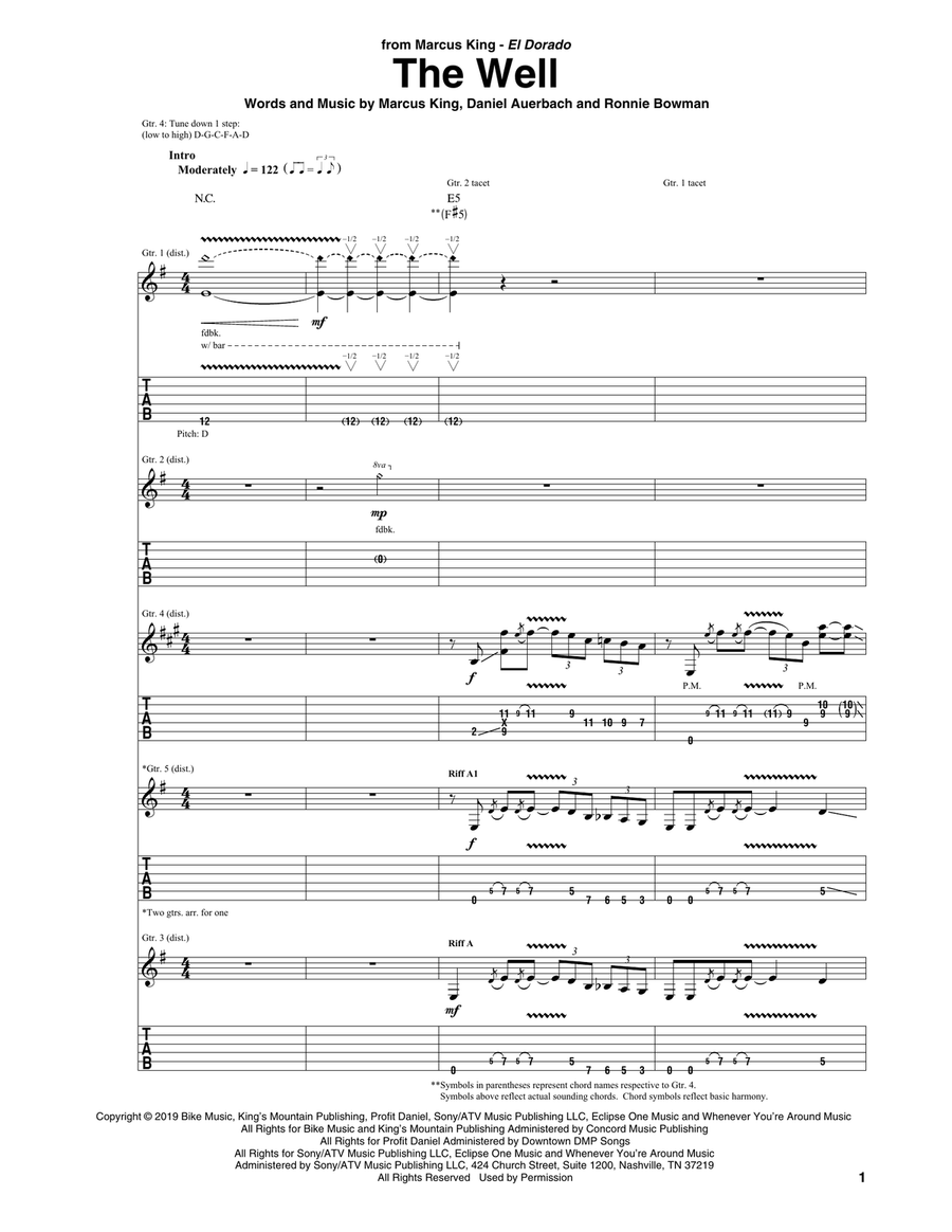 The Well Electric Guitar scores gallery preview page 1