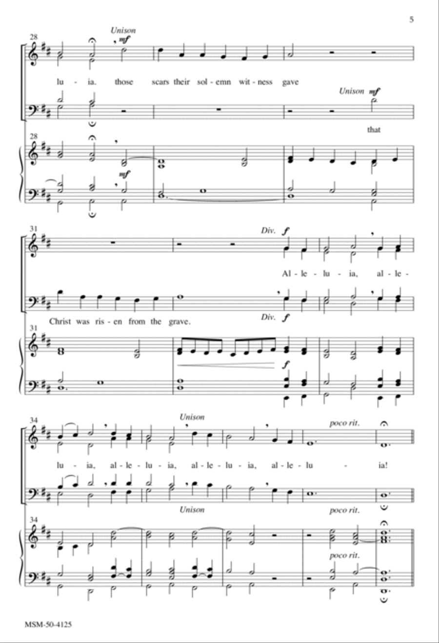 That Easter Day with Joy Was Bright 4-Part scores gallery preview page 5