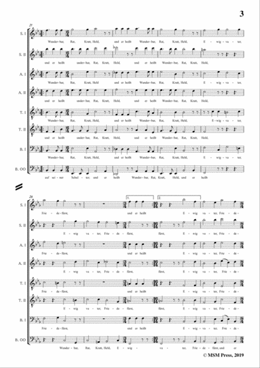 Franck-Ein Kind ist uns geboren,in E flat Major,for A cappella 4-Part scores gallery preview page 5