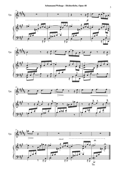 Robert Schumann: Dichterliebe, Opus 48, arranged for Bb trumpet and piano