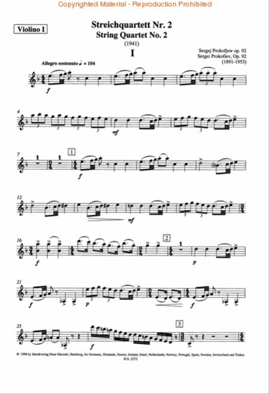 String Quartet No. 2 String Quartet scores gallery preview page 2