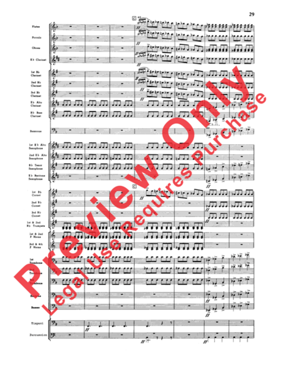 Third Suite (I. March, II. Waltz, III. Rondo) Concert Band scores gallery preview page 31