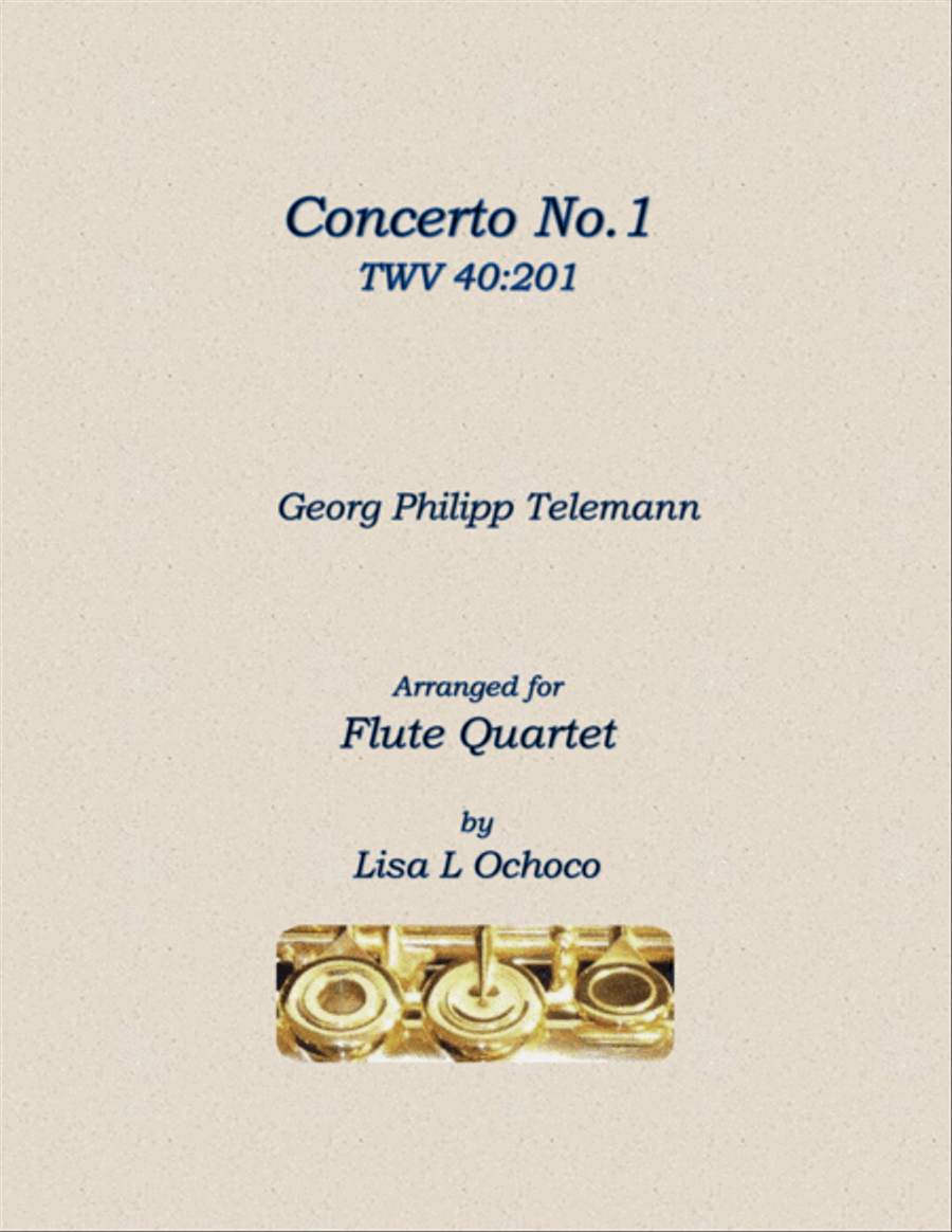 Concerto No1 TWV 40:201 for Flute Quartet Flute Quartet scores gallery preview page 1