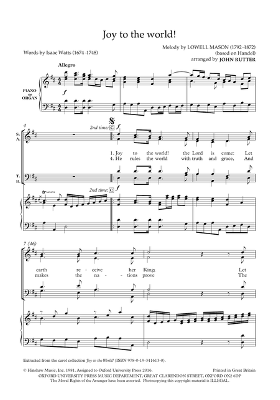 Joy to the world! 4-Part scores gallery preview page 2