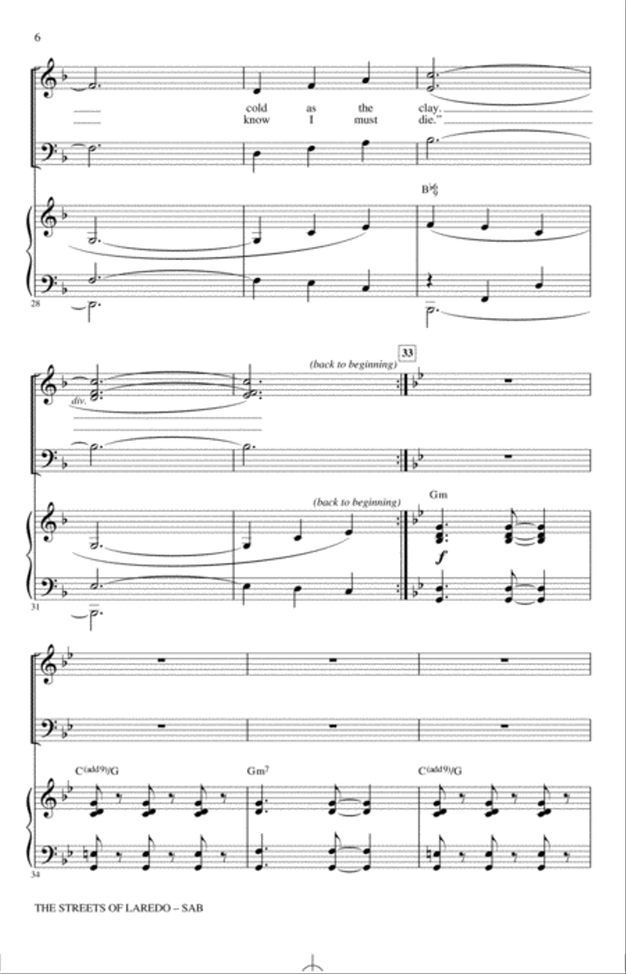 The Streets Of Laredo 3-Part scores gallery preview page 4