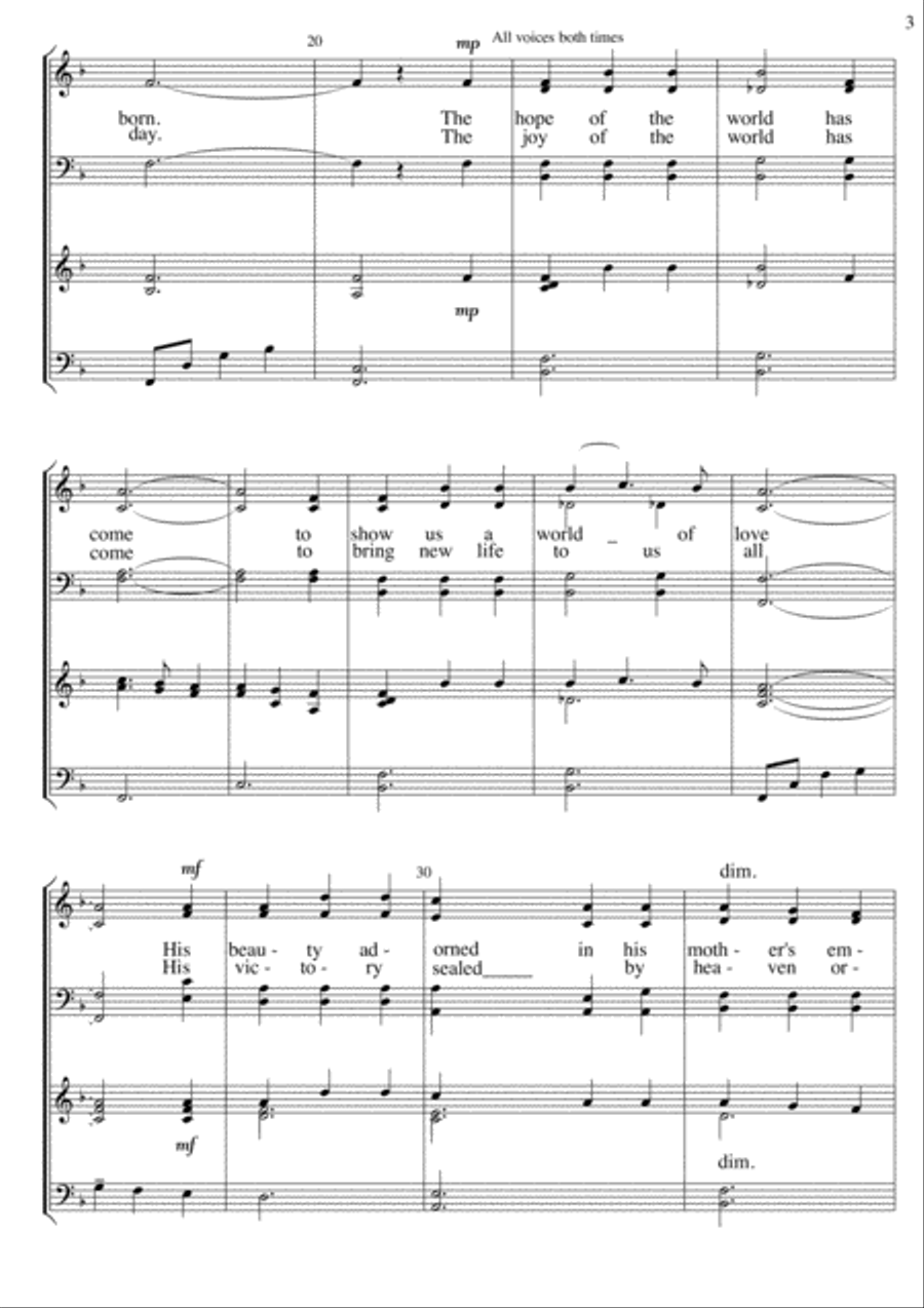 Lullaby of Love - A Christmas Song (for SATB choir) 4-Part scores gallery preview page 3