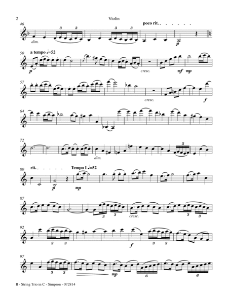 String Trio in C Major (Violin, Viola, Cello) 2nd Mvt. image number null
