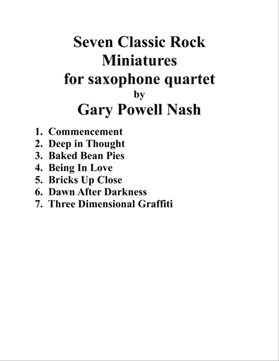 Seven Classic Rock Miniatures (2017) saxophone quartet Saxophone Quartet scores gallery preview page 2