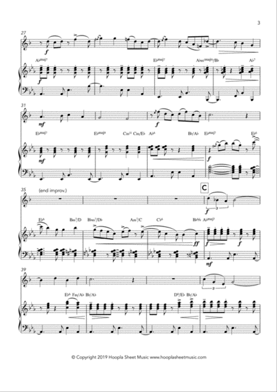 Bossa Nova Bleak Midwinter Trumpet Solo scores gallery preview page 3