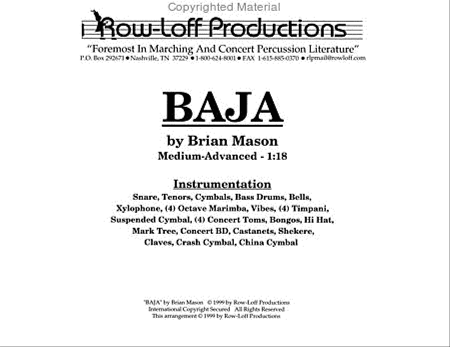Baja Baja Percussion Ensemble scores gallery preview page 2