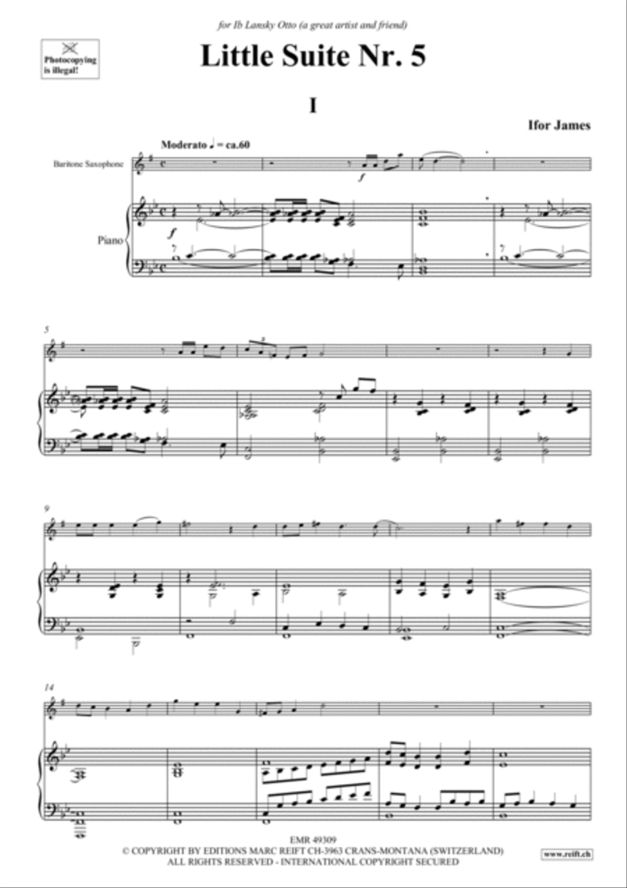 Little Suite No. 5 Baritone Saxophone scores gallery preview page 4
