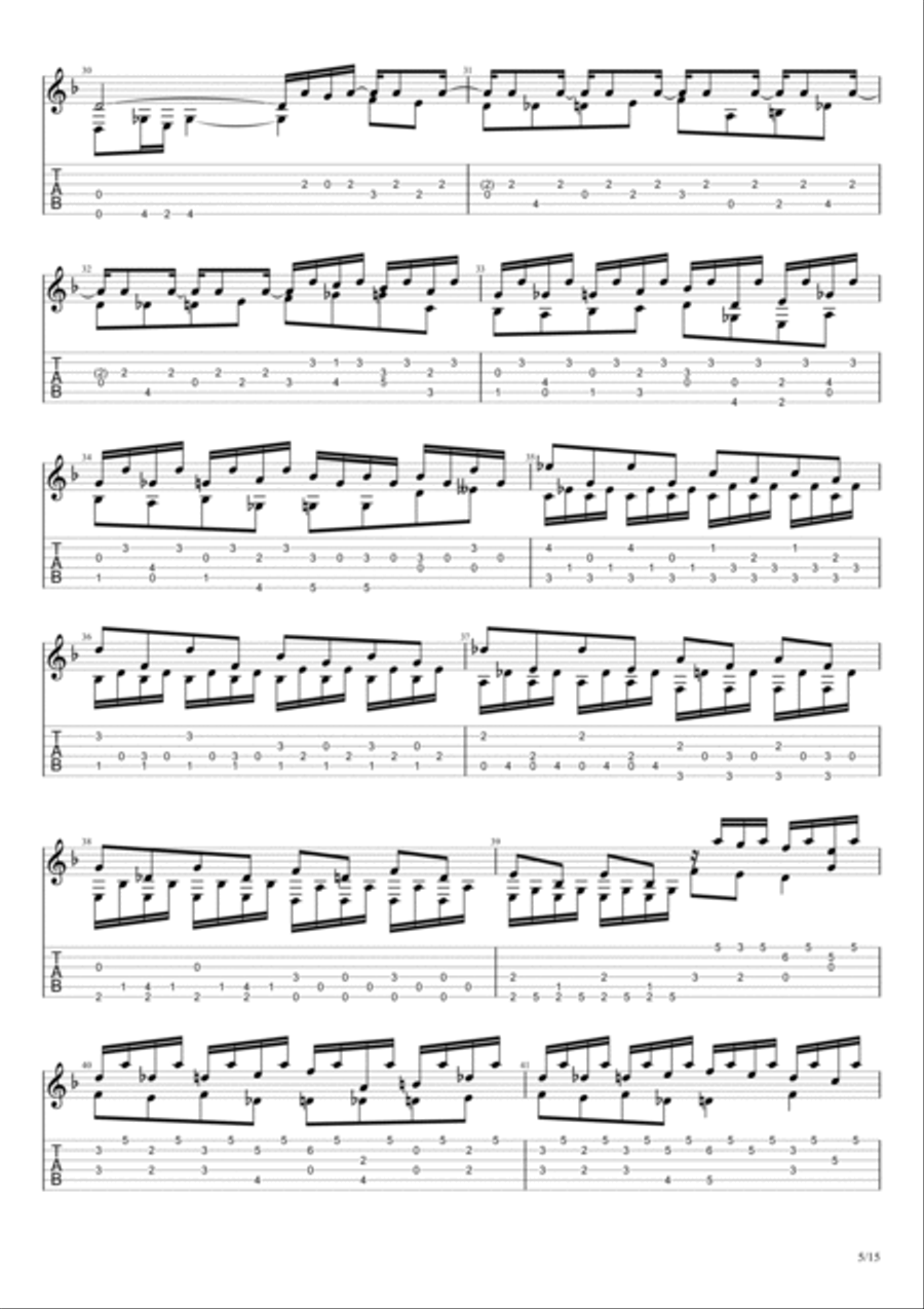 Toccata and Fugue in D minor, BWV 565 (Johann Sebastian Bach) Classical Guitar scores gallery preview page 5
