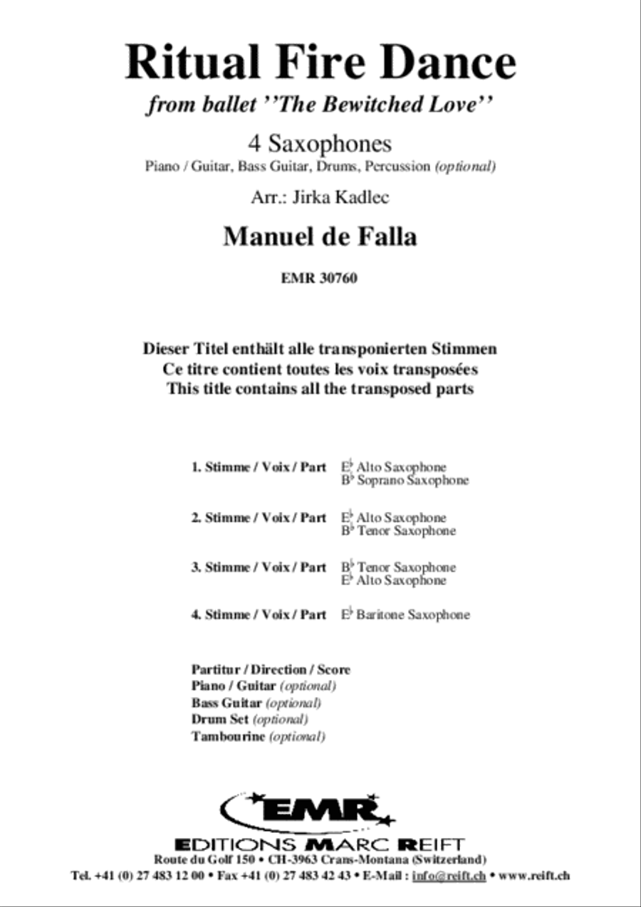 Ritual Fire Dance Ritual Fire Dance Saxophone Ensemble scores gallery preview page 2