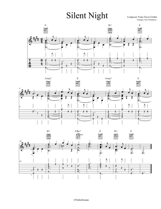 Silent night/arranging for solo guitar