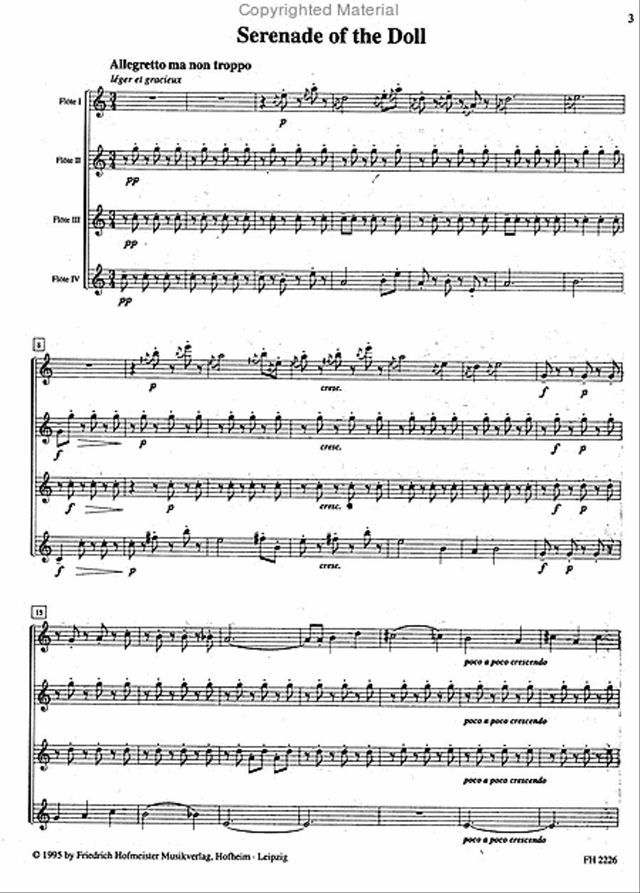 Drei Stücke aus „Children’s Corner Flute scores gallery preview page 2