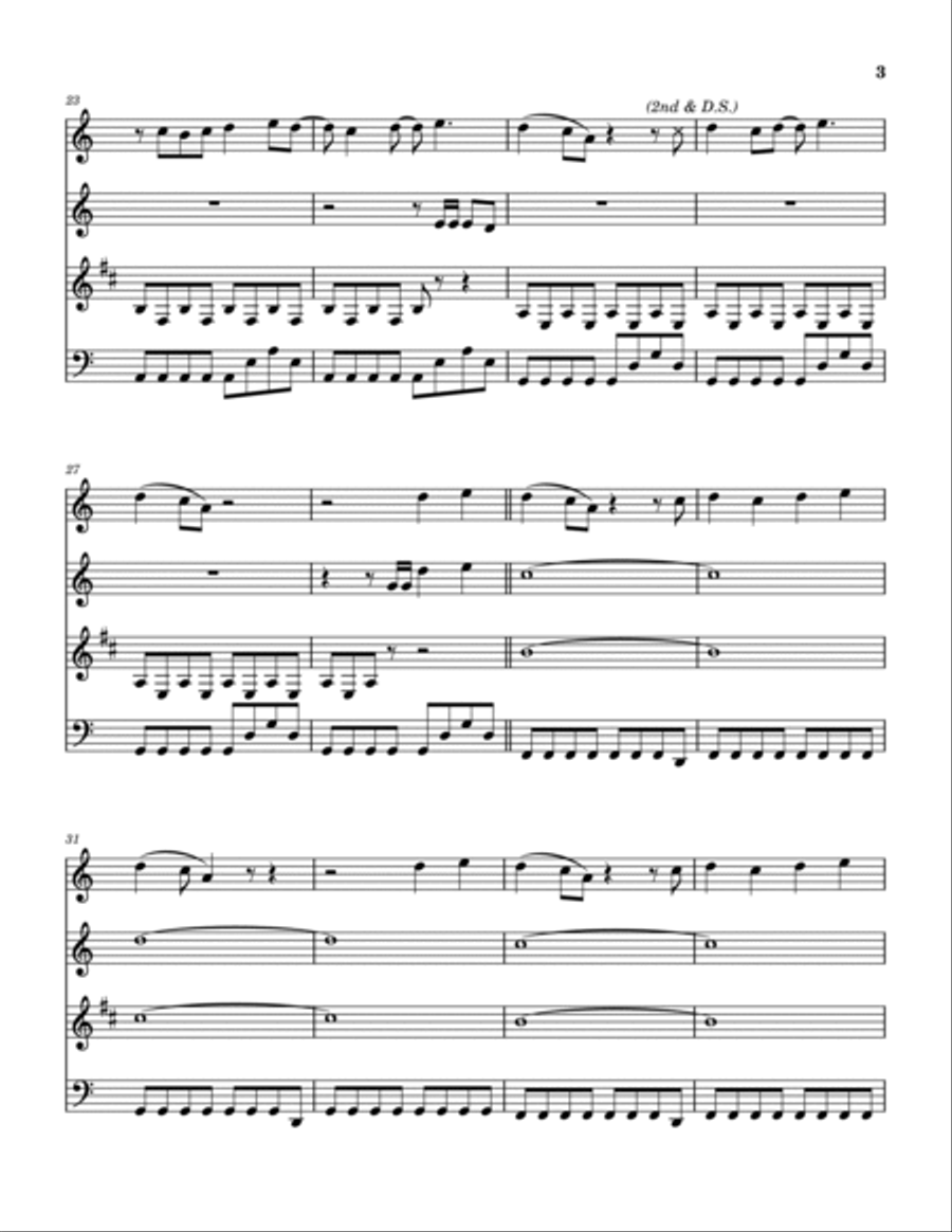 I Ran (so Far Away) Woodwind Quartet scores gallery preview page 4