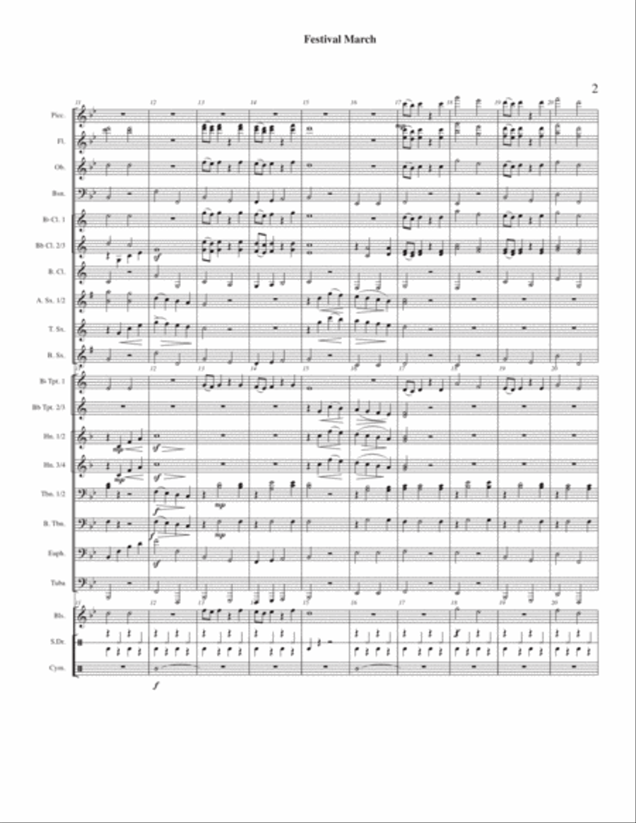 Festival March Concert Band scores gallery preview page 4