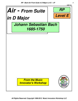 Bach - Air From Suite in D Major - Level E - (Key Map Tablature)