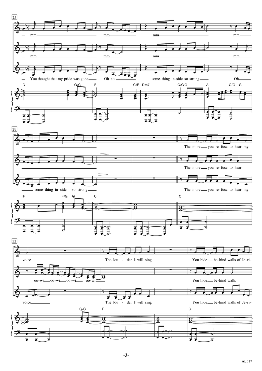 (something Inside) So Strong Women's Choir scores gallery preview page 3