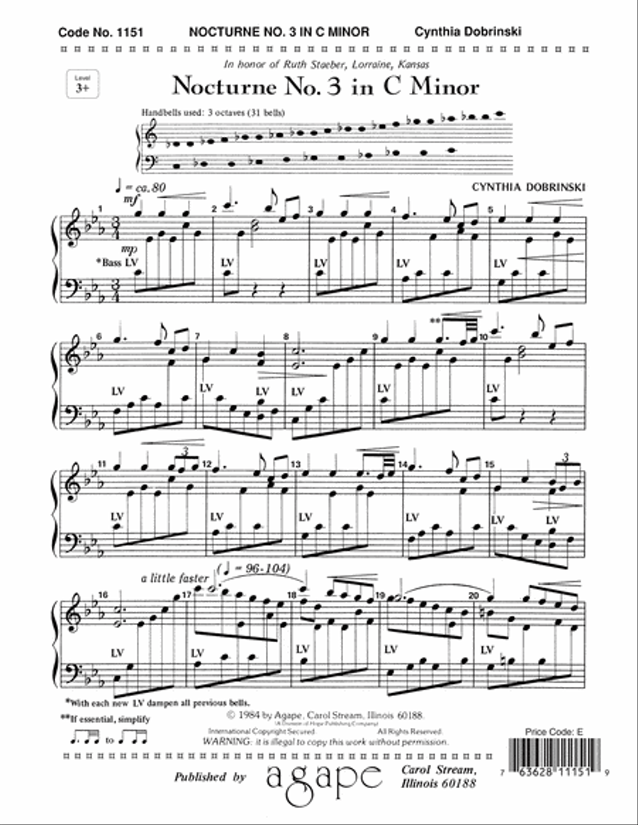 Nocturne No. 3 in C Minor 3-Octaves scores gallery preview page 1