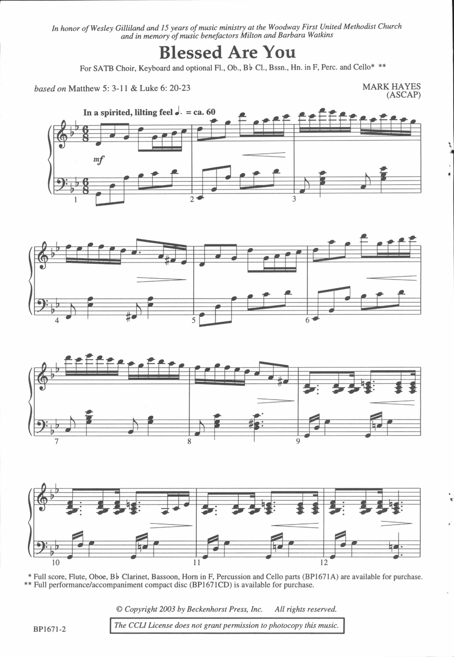 Blessed Are You 4-Part scores gallery preview page 2