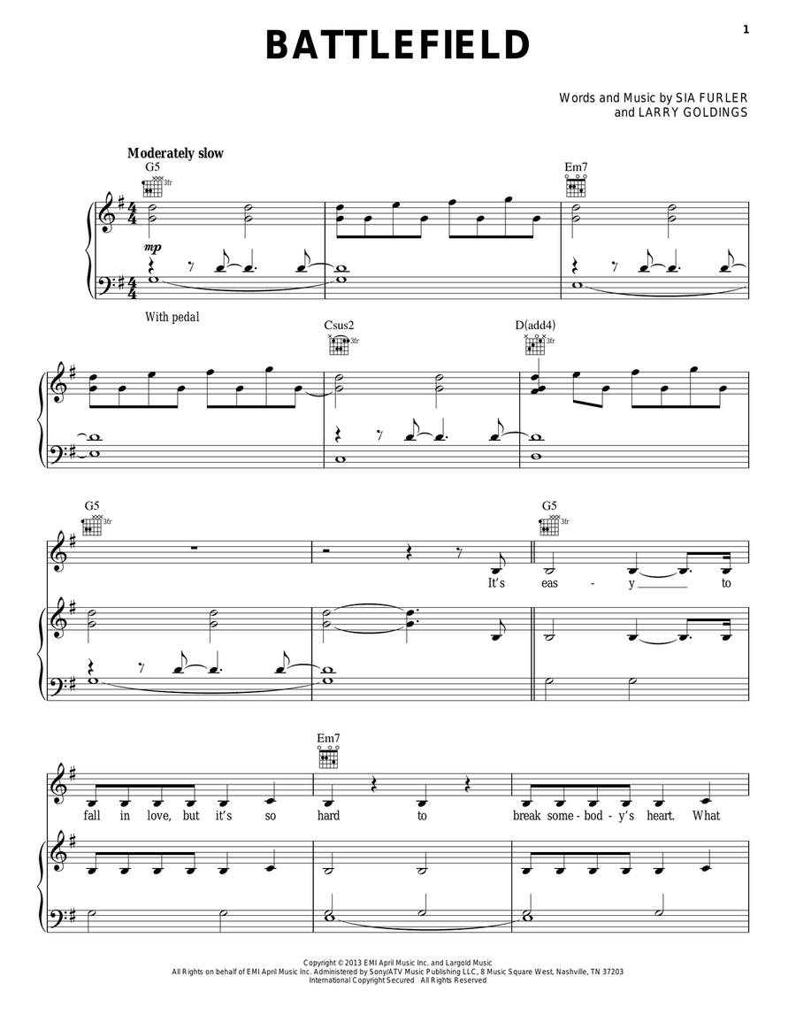 Battlefield Acoustic Guitar scores gallery preview page 1