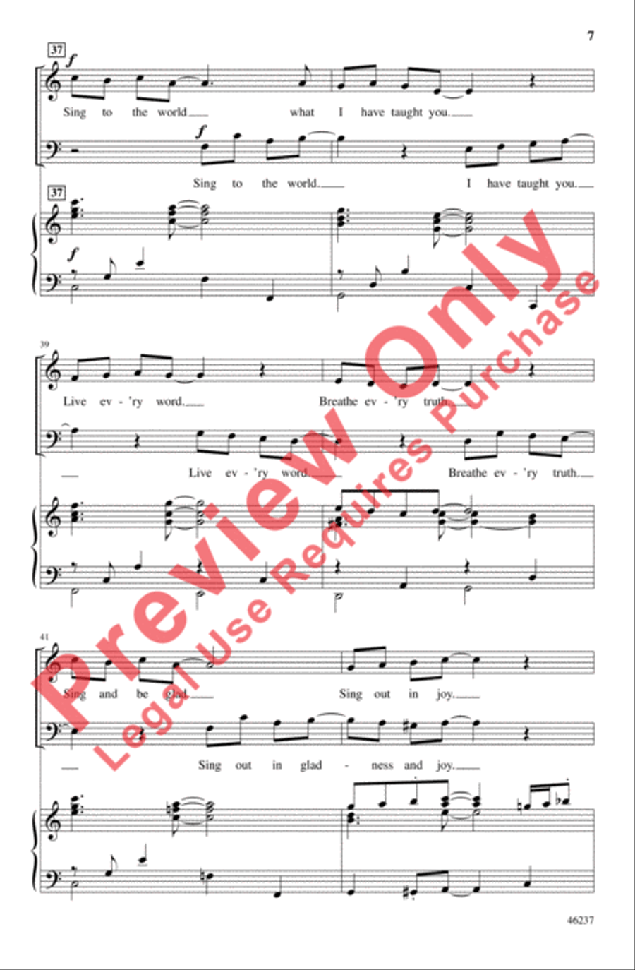 Sing to the World 4-Part scores gallery preview page 7