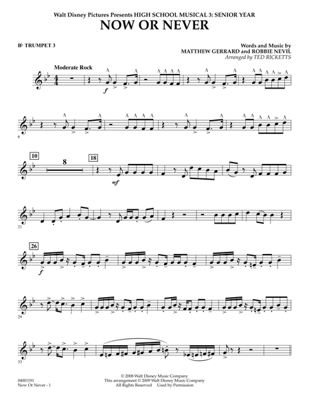 Now or Never (from High School Musical 3) - Bb Trumpet 3