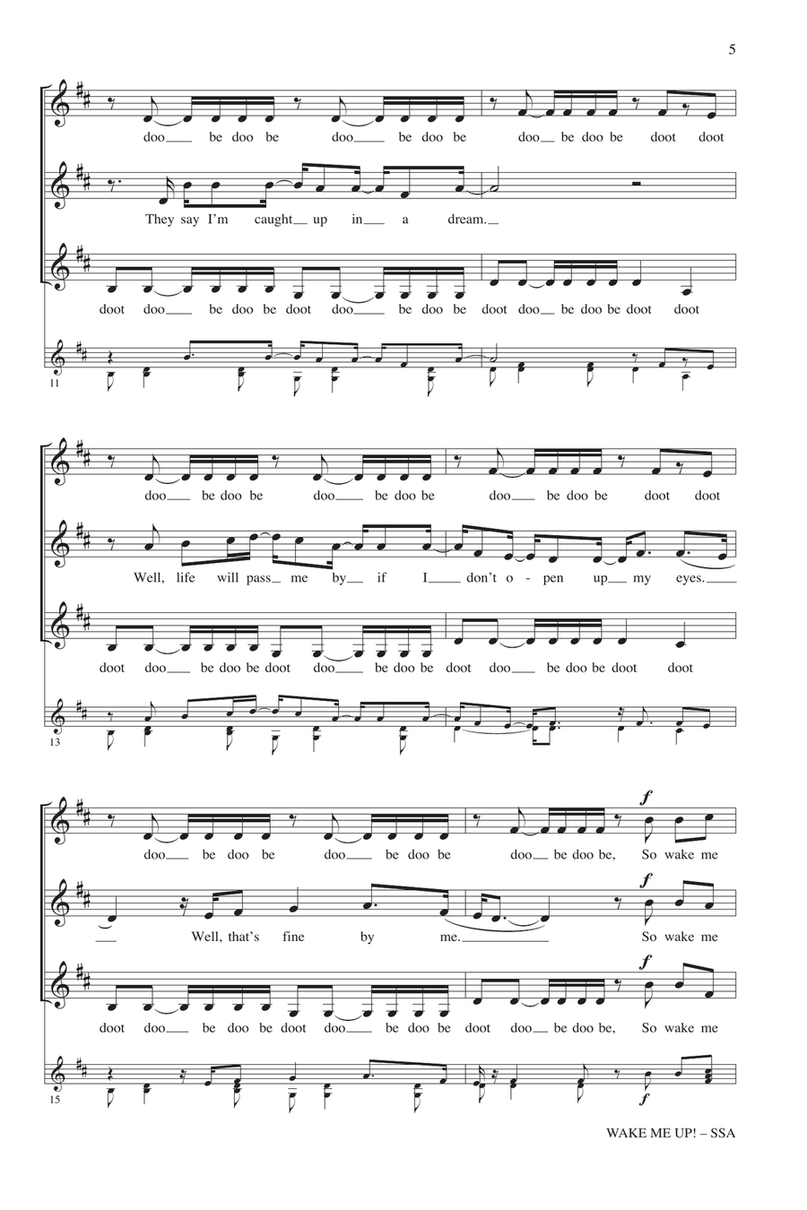 Wake Me Up! (arr. Deke Sharon) SSA scores gallery preview page 3
