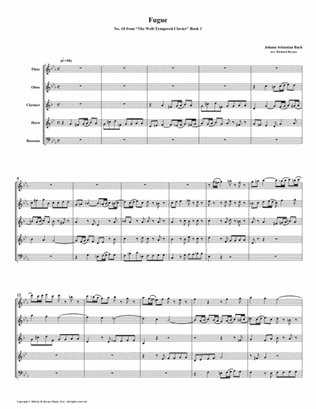 Fugue 18 from Well-Tempered Clavier, Book 1 (Woodwind Quintet)