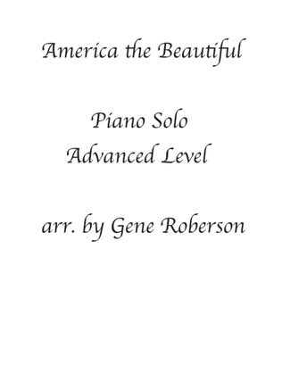 Book cover for America the Beautiful Piano Solo Advanced Majestic Version