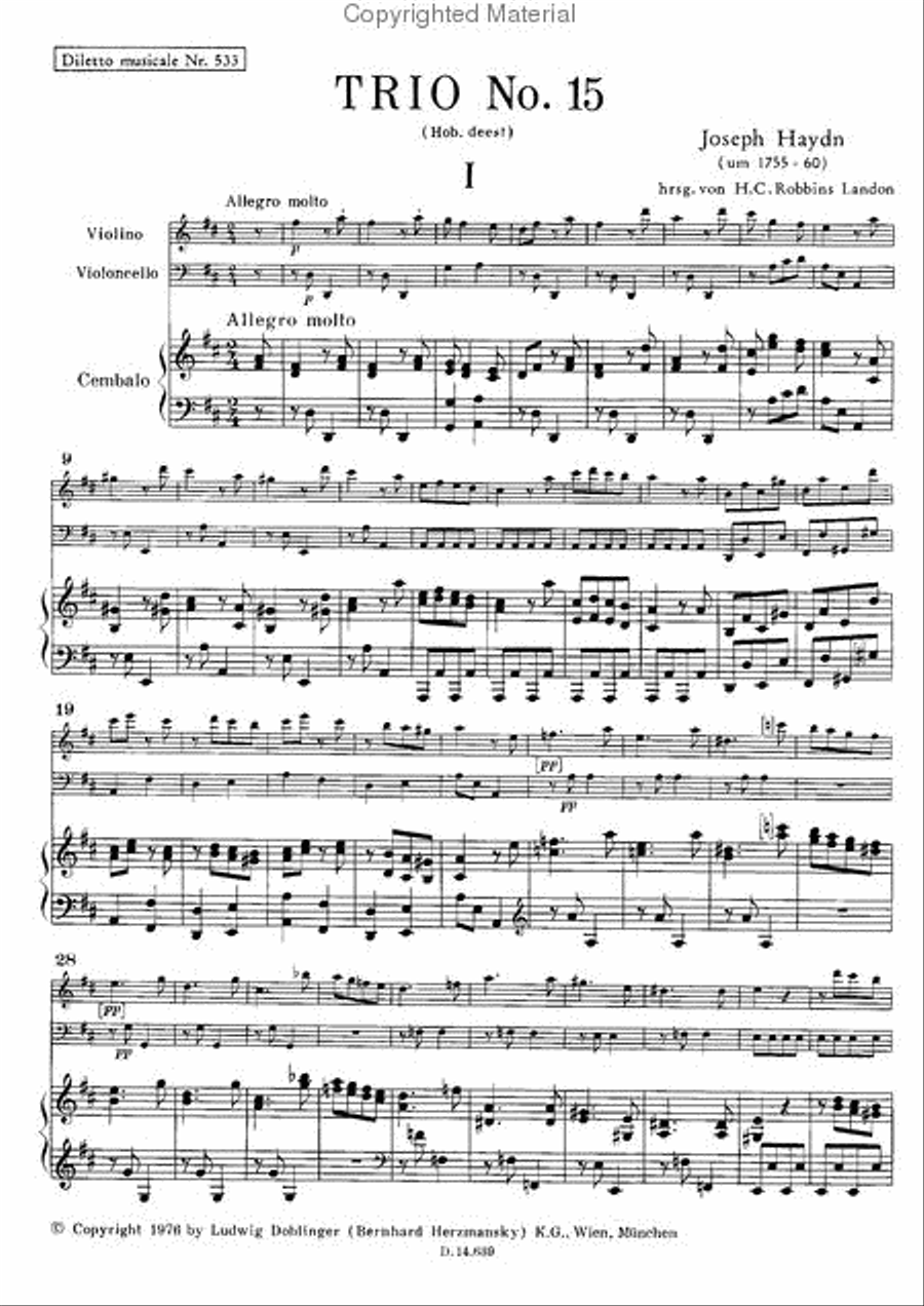 Klaviertrio Nr. 15 D-Dur Piano Trio scores gallery preview page 2