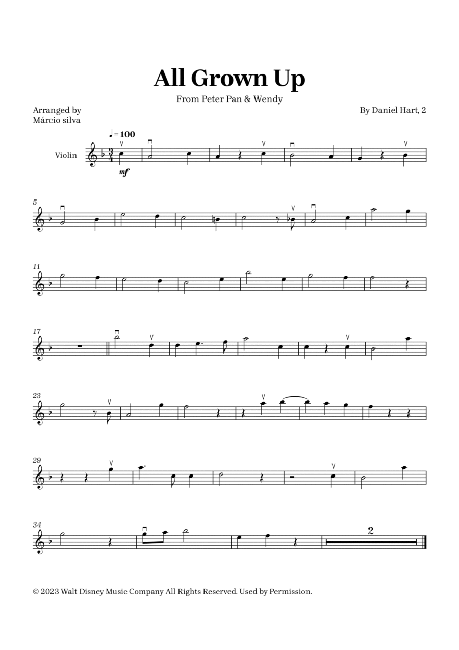 All Grown Up Violin Solo scores gallery preview page 1