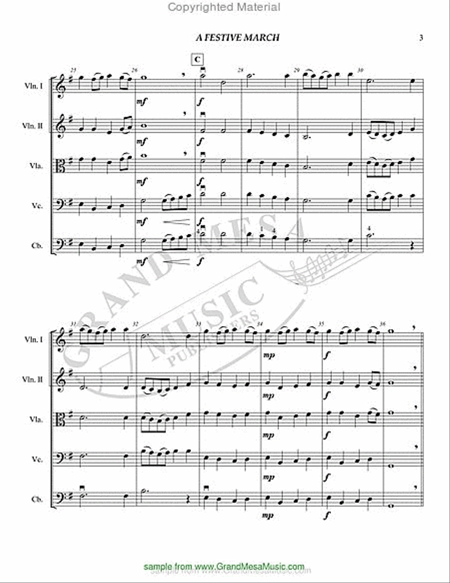 A Festive March String Orchestra scores gallery preview page 4