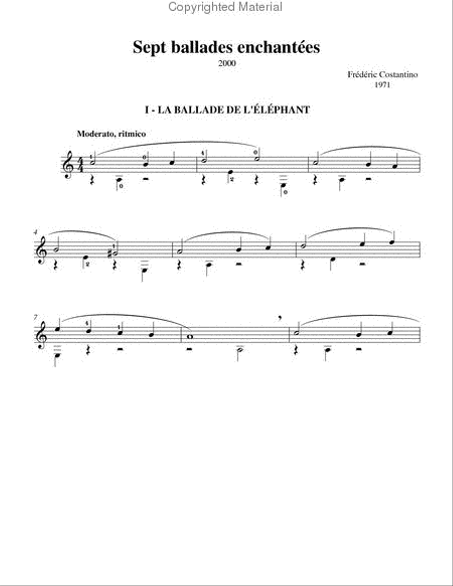 Sept ballades enchantées Classical Guitar scores gallery preview page 2