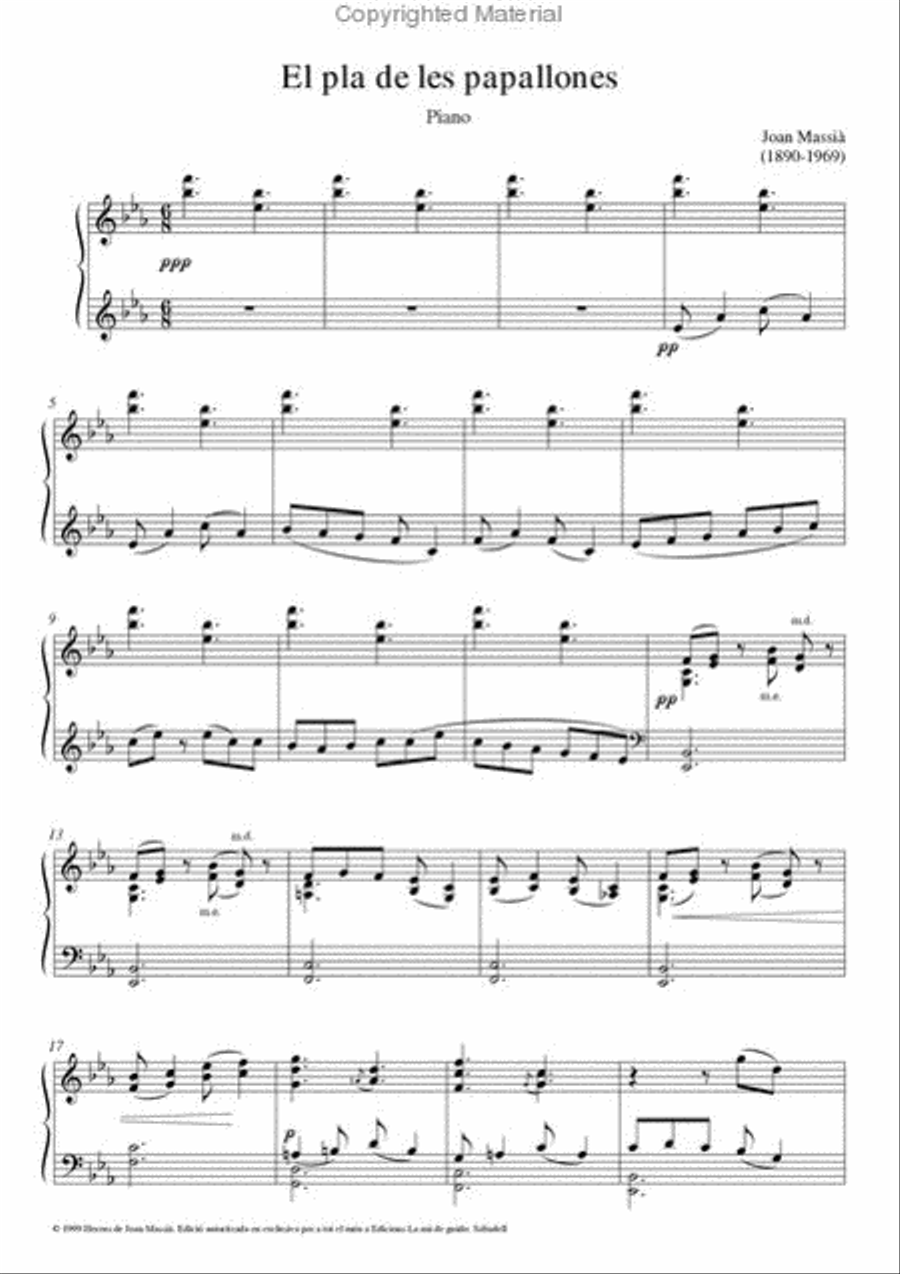El pla de les papallones Piano Solo scores gallery preview page 2