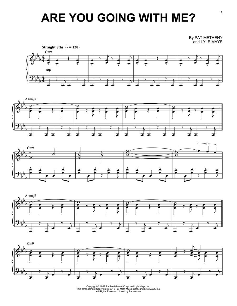Are You Going With Me? Piano Solo scores gallery preview page 1