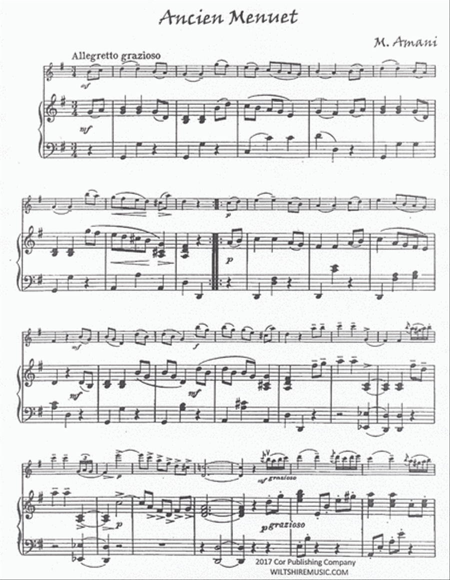 Anncien Menuet Violin Solo scores gallery preview page 2